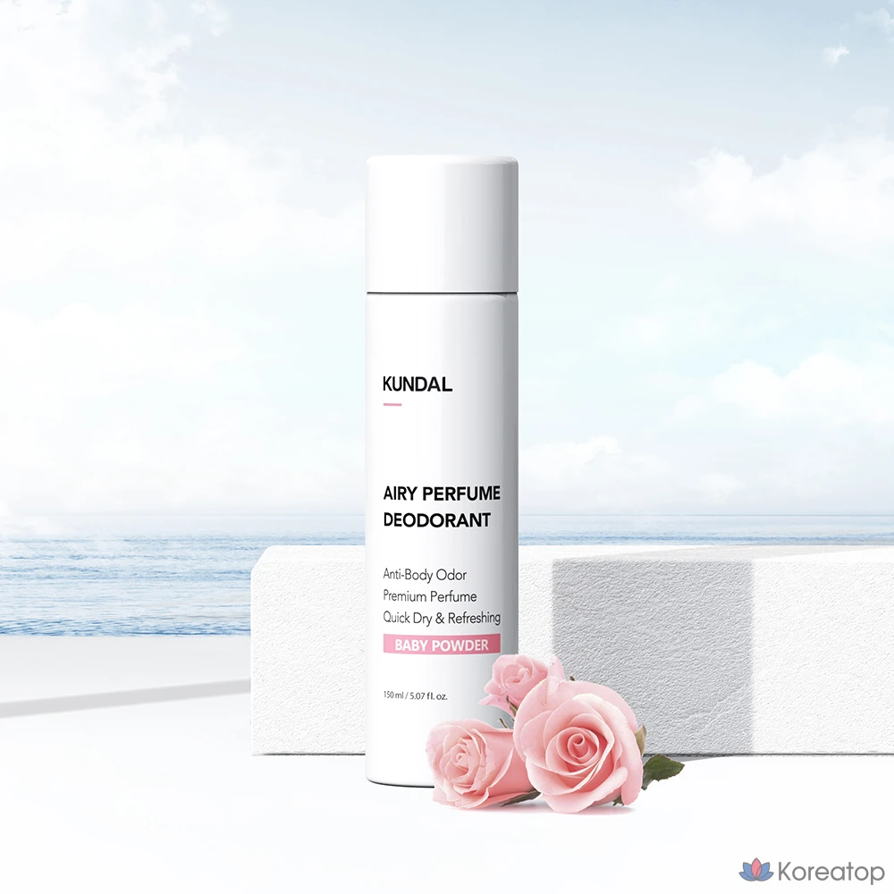 Дезодорант-спрей Kundal Airy Perfume Deodorant Spray, оттенок Baby Powder, 150 мл, 1 шт.
