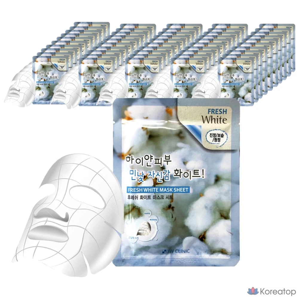 Тканевая маска для лица 3W Clinic Fresh White Mask Sheet, 50 шт.