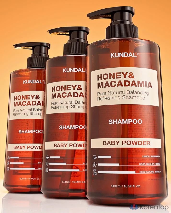 Шампунь Kundal Honey & Macadamia Nature Shampoo Baby Powder, 500 мл, 1 шт., фото 8