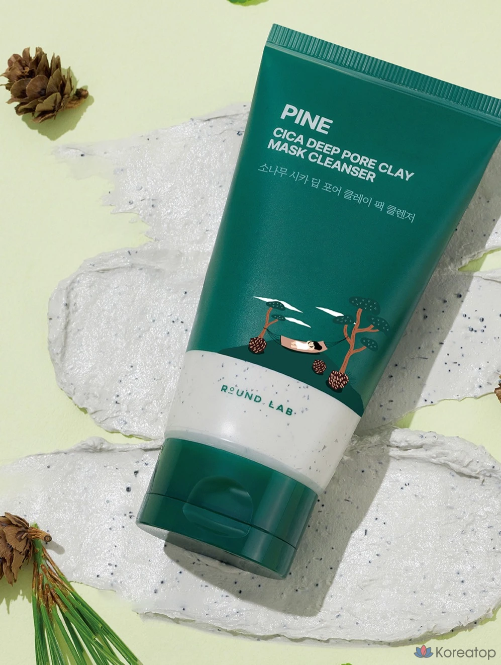 Глубоко очищающая маска-пилинг Round Lab Dokdo Pine Tree Cica Deep Pore Clay Pack Cleanser, 150 мл, 1 шт.