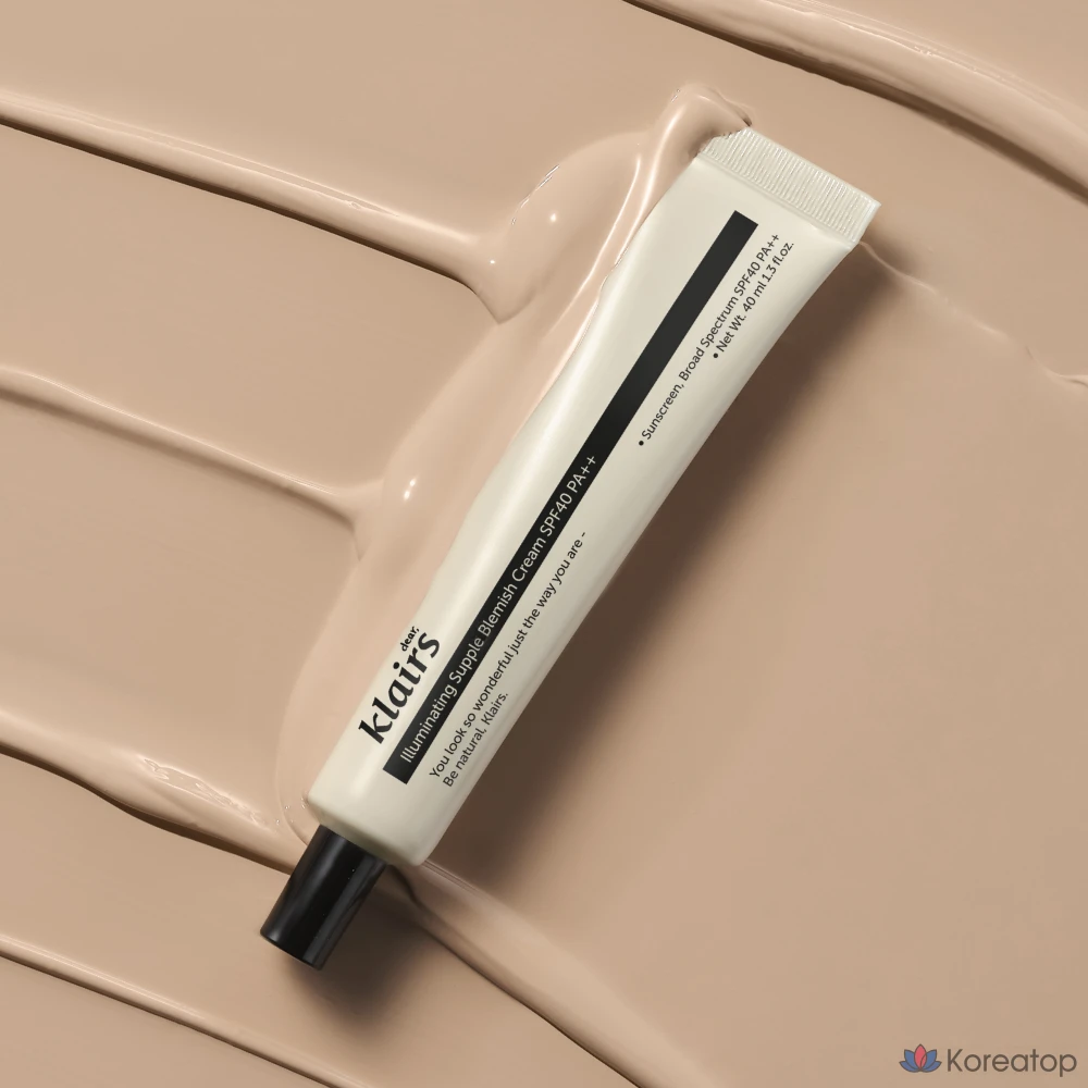 Крем для лица Dear, Klairs Illuminating Supple Blemish Cream SPF40 PA++, оттенок Natural Beige, 40 мл, 1 шт.