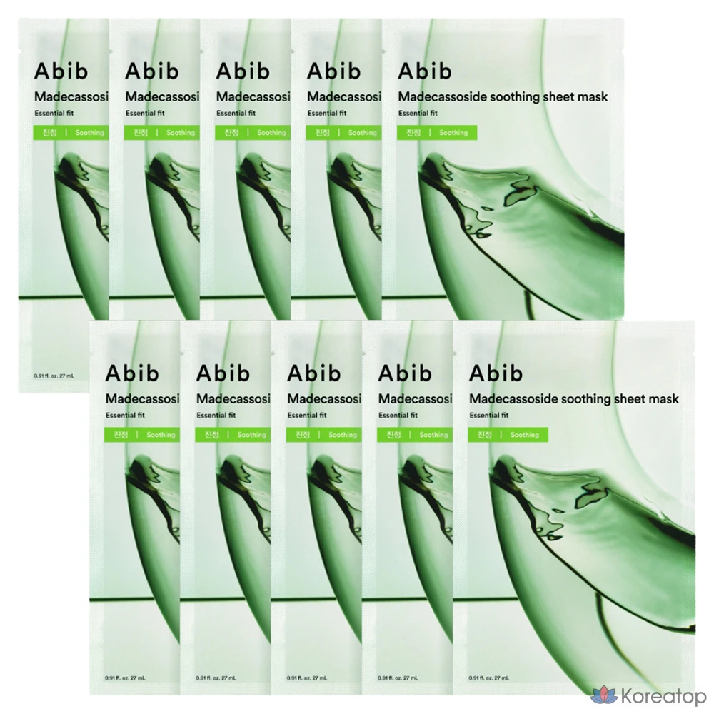 Тканевая маска для лица Abib Madecassoside Calming Essential Fit Mask, 10 шт.