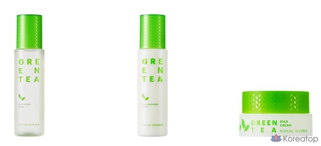 Набор для ухода Nature Republic Clear Green Tea Water Skincare Set, 1 шт.
