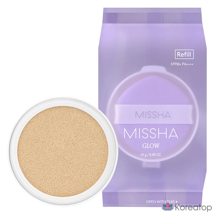 Кушон Missha Glow Layering Fit Cushion Refill, оттенок 17 Ivory, 14 г, 1 шт.
