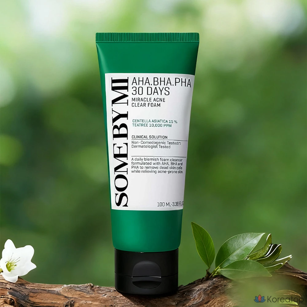 Очищающая пенка Some By Mi AHA BHA PHA 30 Days Miracle Acne Clear Foam, 100 мл, 1 шт.