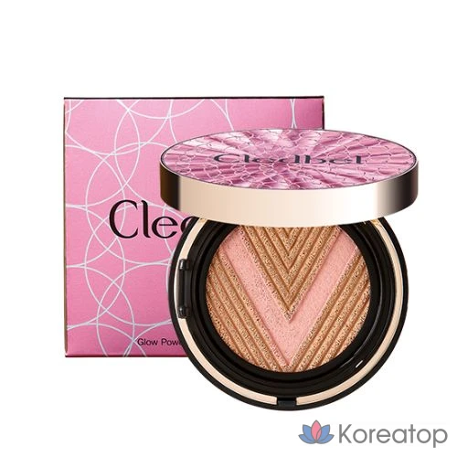 Кушон Cledbel Glowpower Lift V Pink Cushion Foundation, оттенок 21, 13 г + 13 г + 100 мл, 1 шт.