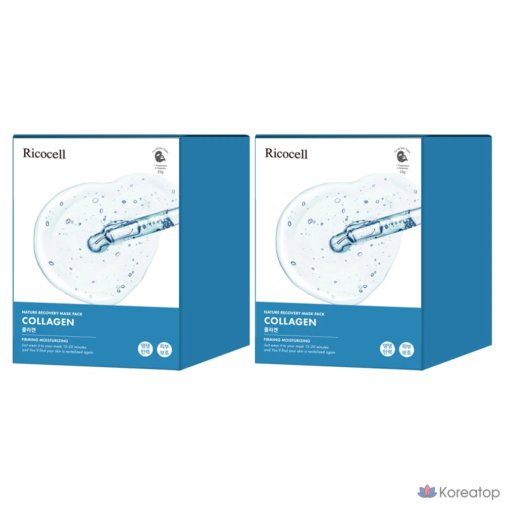 Тканевая маска для лица Ricocell Nature Recovery Mask Collagen, 60 шт.