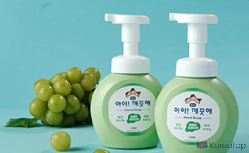 Антибактериальное жидкое мыло для рук Lion Ai Kkaekkuthae Antibacterial Foam Hand Soap Powder Scent, 490 мл, 1 шт., фото 9