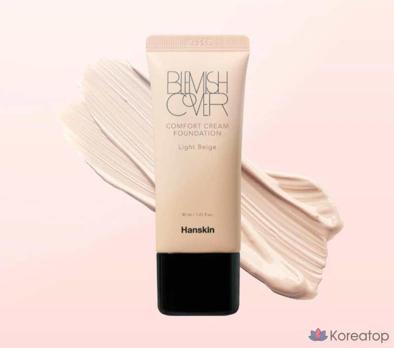 Фундация HANSKIN Blemish Cover Comfort Cream Foundation, оттенок Light Beige, 30 мл, 1 шт., фото 2