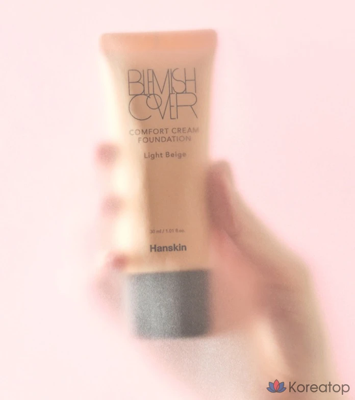 Фундация HANSKIN Blemish Cover Comfort Cream Foundation, оттенок Light Beige, 30 мл, 1 шт., фото 4