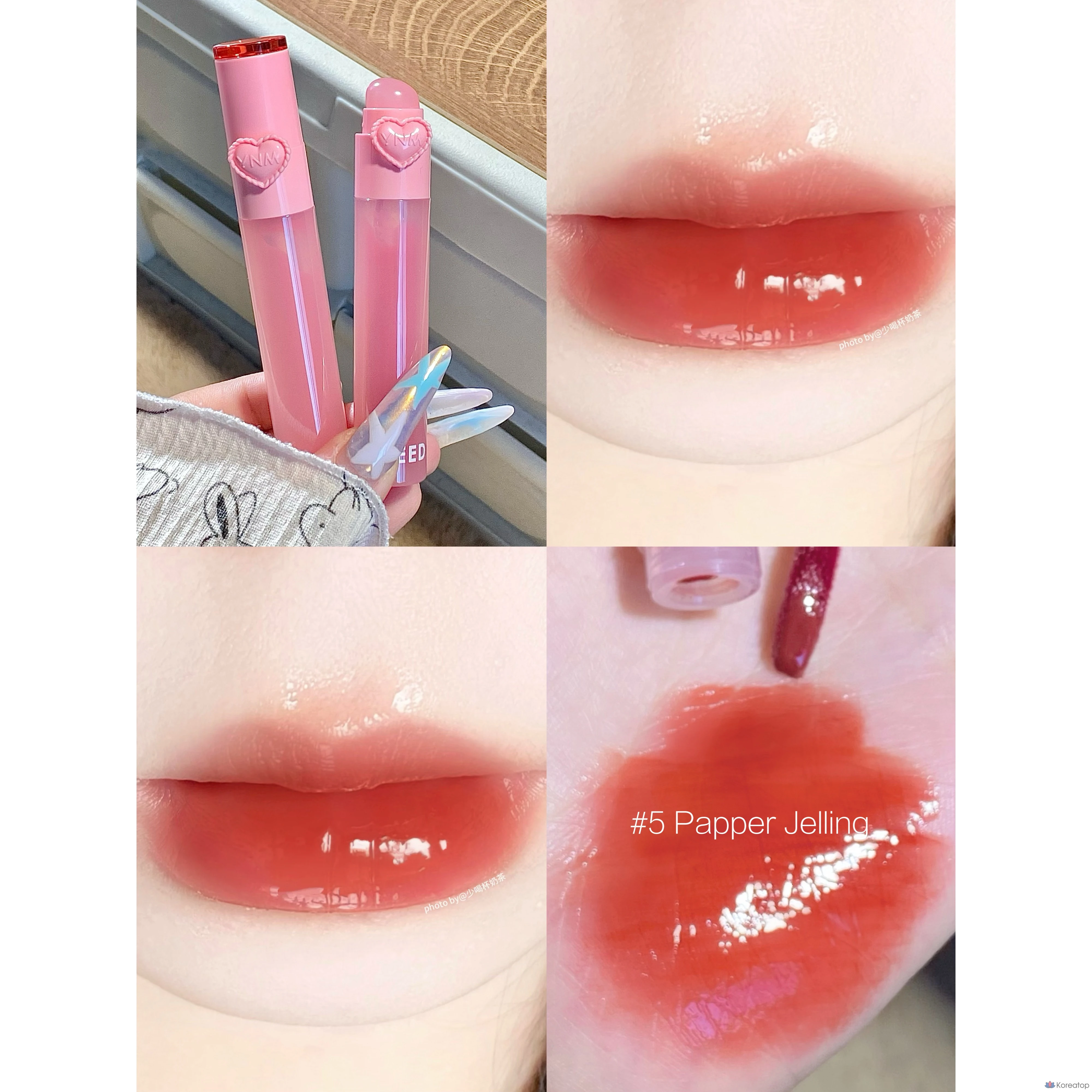 Тинт для губ YNM Heart Jelly Tint, оттенок 05 Pepper Jelly, 2.6 г, 1 шт., фото 4