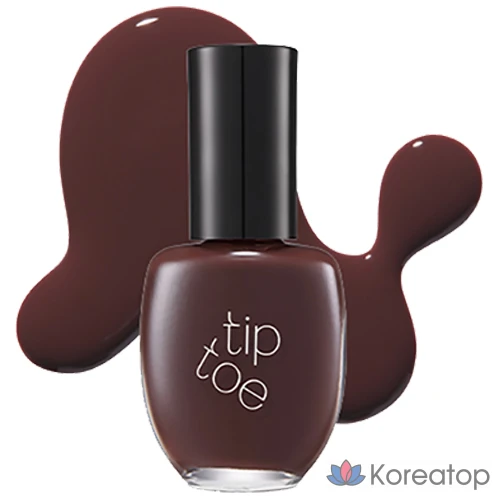 Лак для ногтей Tip Toe Andante Nail Polish 208 Coco, Deep Brown, 10 мл, 1 шт.