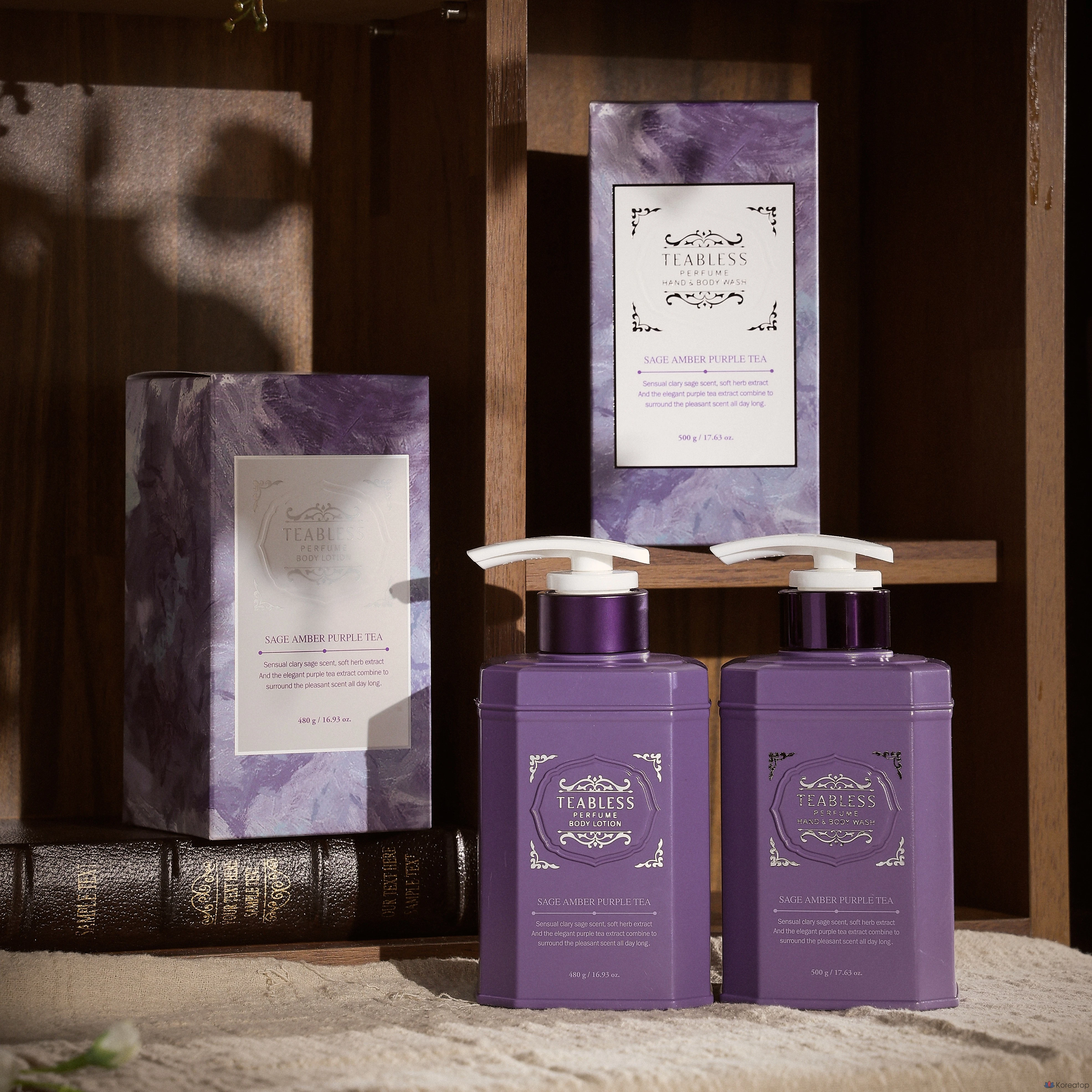 Набор для ухода TEABLESS Sage Amber Purple Tea Perfume Body Lotion & Body Wash Gift Set, 2 шт., фото 7