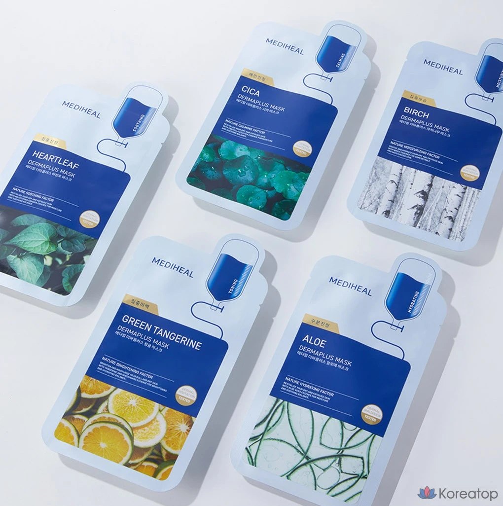 Тканевая маска для лица MEDIHEAL Derma Plus Aloe Mask, 10 шт.