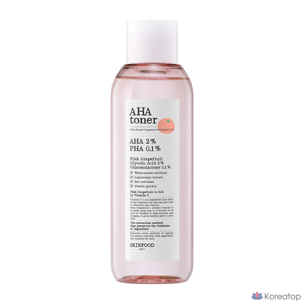 Тонер Skinfood Pink Grapefruit AHA Toner, 200 мл, 1 шт.
