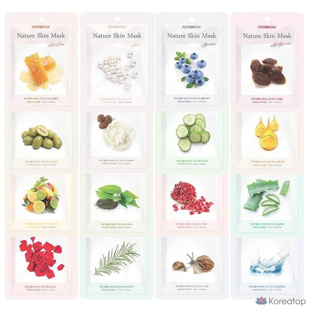 Тканевая маска для лица FoodaHolic Nature Skin Water Glow Moist One Day One Pack, 100 шт.