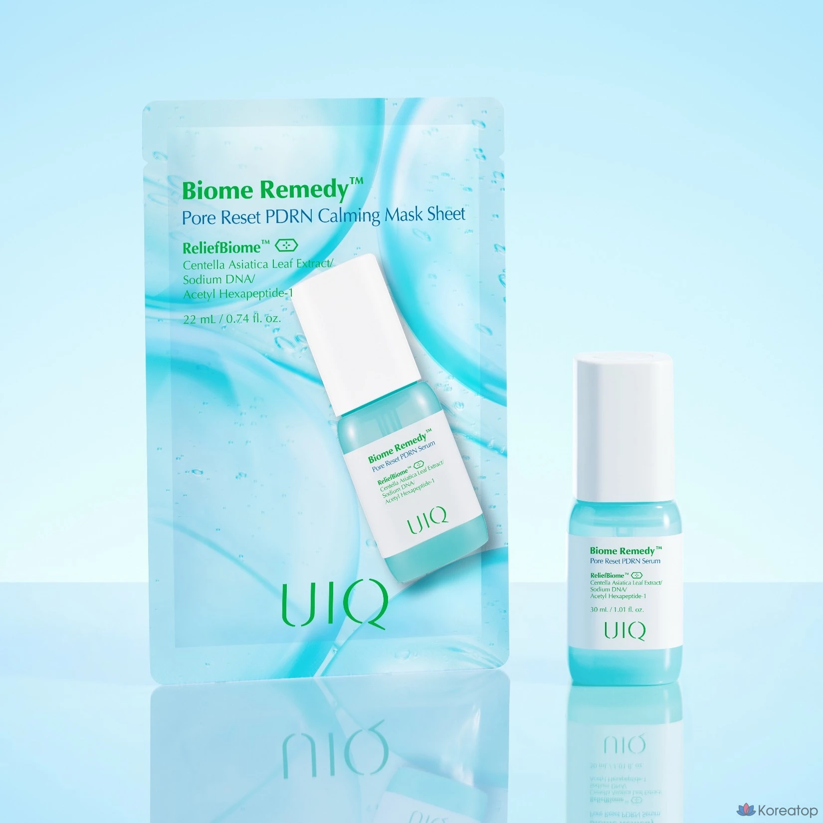Тканевая маска для лица UIQ Biome Remedy Pore Reset PDRN Calming Mask Sheet, 15 шт., фото 6