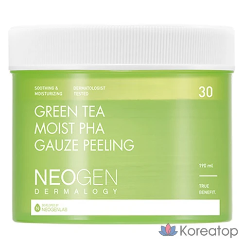 Пилинг-пэды Neogen Green Tea Moisture Gauze Peeling Pad, 190 мл, 30 шт.