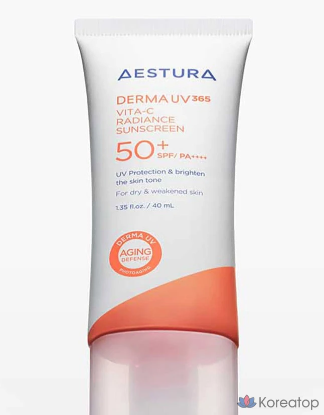 Солнцезащитный крем AESTURA DermaUV365 Vita C Glow Moisture Sun Cream SPF50+ PA++++, 40 мл, 1 шт.