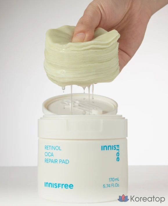 Пэды для лица Innisfree Retinol Cica Pad, 170 мл, 1 шт.