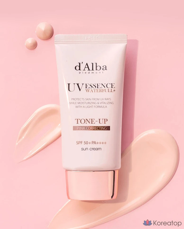 Солнцезащитный крем d'Alba Waterfull Tone-Up Sun Cream SPF50+ PA++++ + Веганский гель-очищающее средство Balancing Vegan Gel Cleanser, 50 мл + 15 мл, 1 шт.