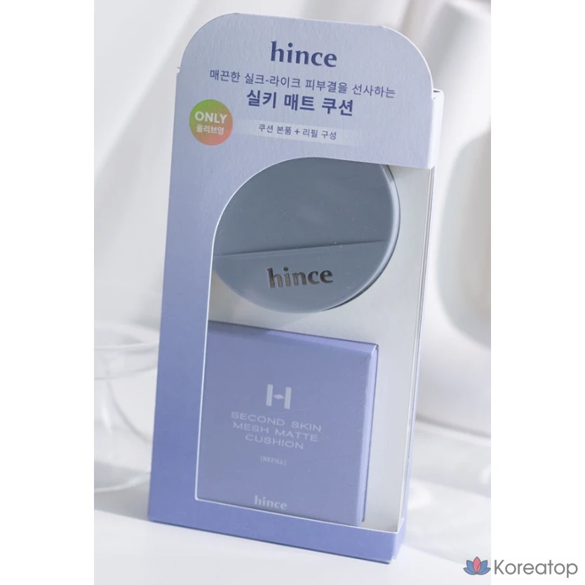 Кушон Hince Second Skin Mesh Matte Cushion, оттенок Porcelain, 12 г + 12 г, 1 шт.