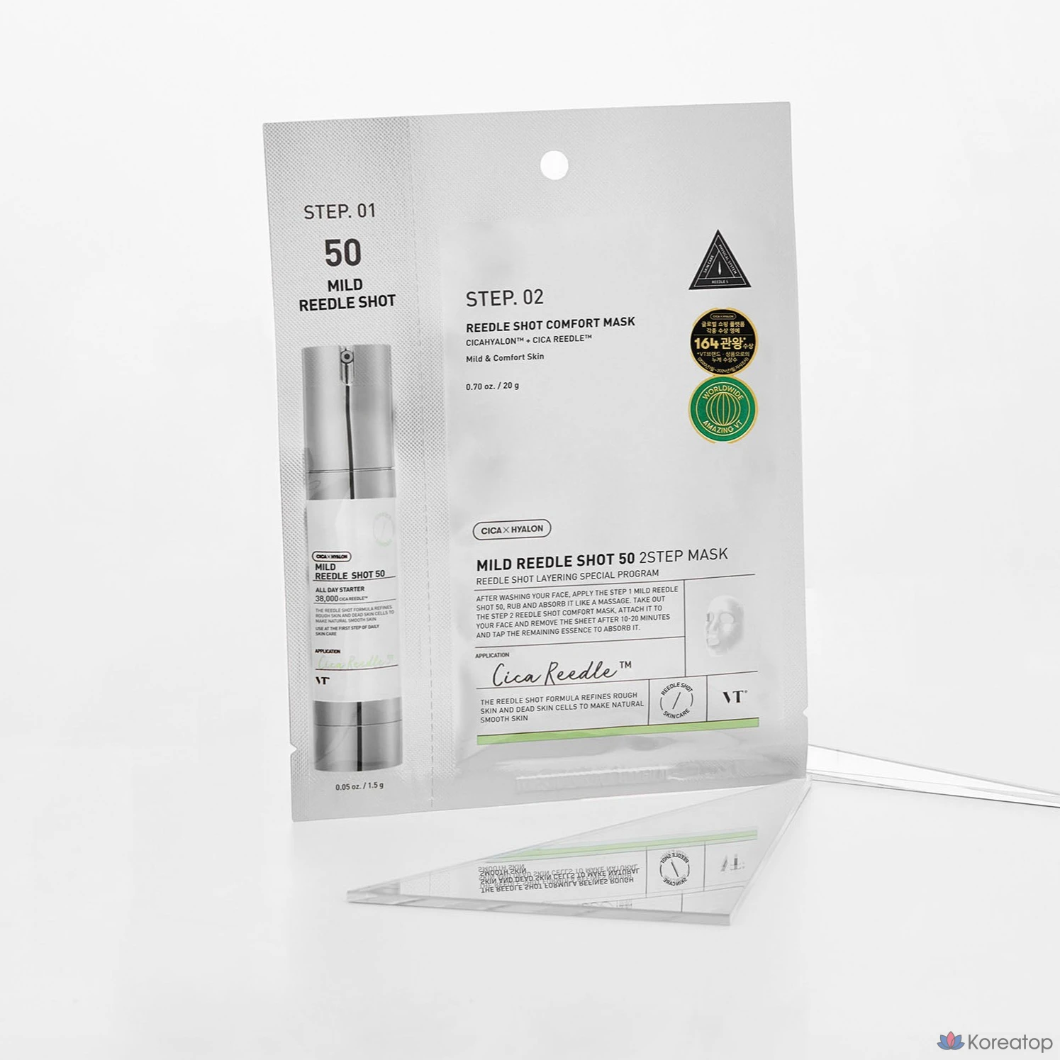 Тканевая маска для лица VT Cosmetics Mild Reedle Shot 50 2-Step Mask, 4 шт., фото 2