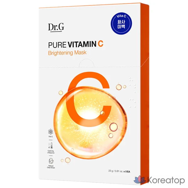 Тканевая маска для лица Dr. G Pure Vitamin C Brightening Mask, 5 шт.