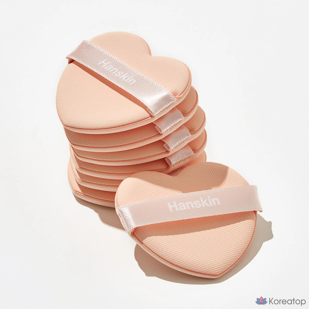 Пудра для лица HANSKIN Nude Thin Heart Puff, 5 шт.