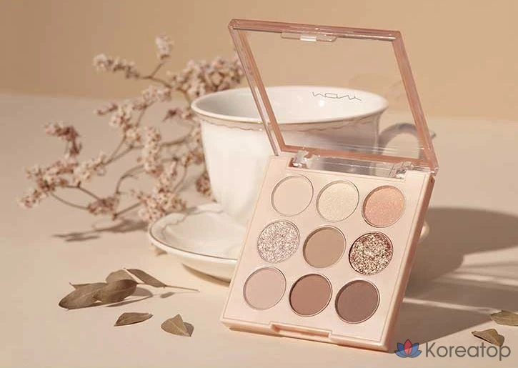 Тени для век Mqny 1001 Tone-on-Tone Shadow Palette Pro 9 Pan, оттенок Nude Mood, 1 шт.