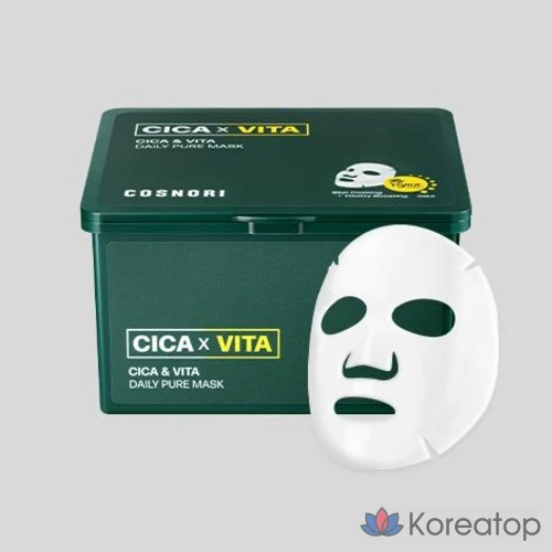Тканевая маска для лица Cosnori Cica & Vita Daily Pure Mask, 60 шт., фото 3