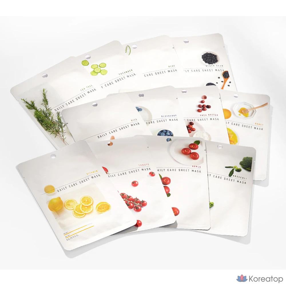 Тканевая маска для лица Eunyul Daily Care Sheet Mask 12 Types, 24 шт.