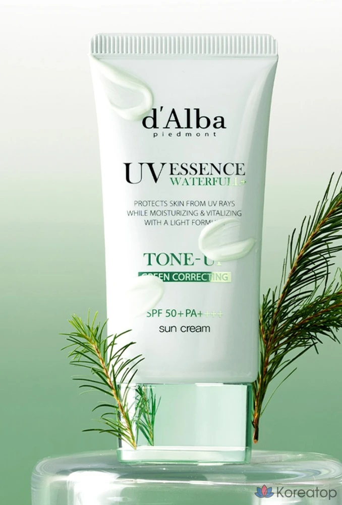 Солнцезащитный крем d'Alba Clean Tea Tree Liposome Tone-Up Sun Cream Green SPF50+ PA++++, 2 шт. + Серум-клинзер, 3 шт.