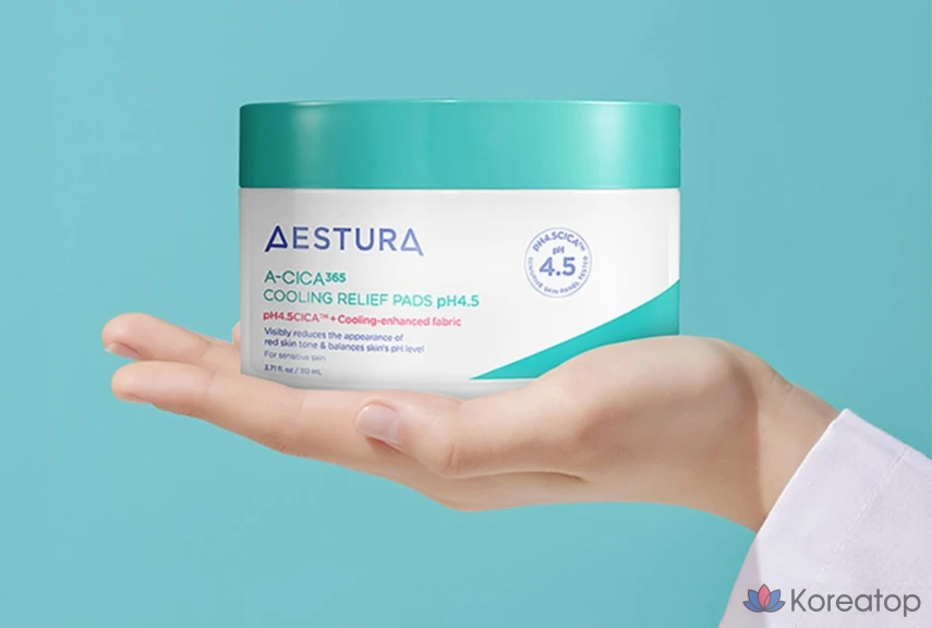 Пэды для лица AESTURA A-Cica 365 Cooling Soothing Pad pH4.5, 110 мл, 60 шт.