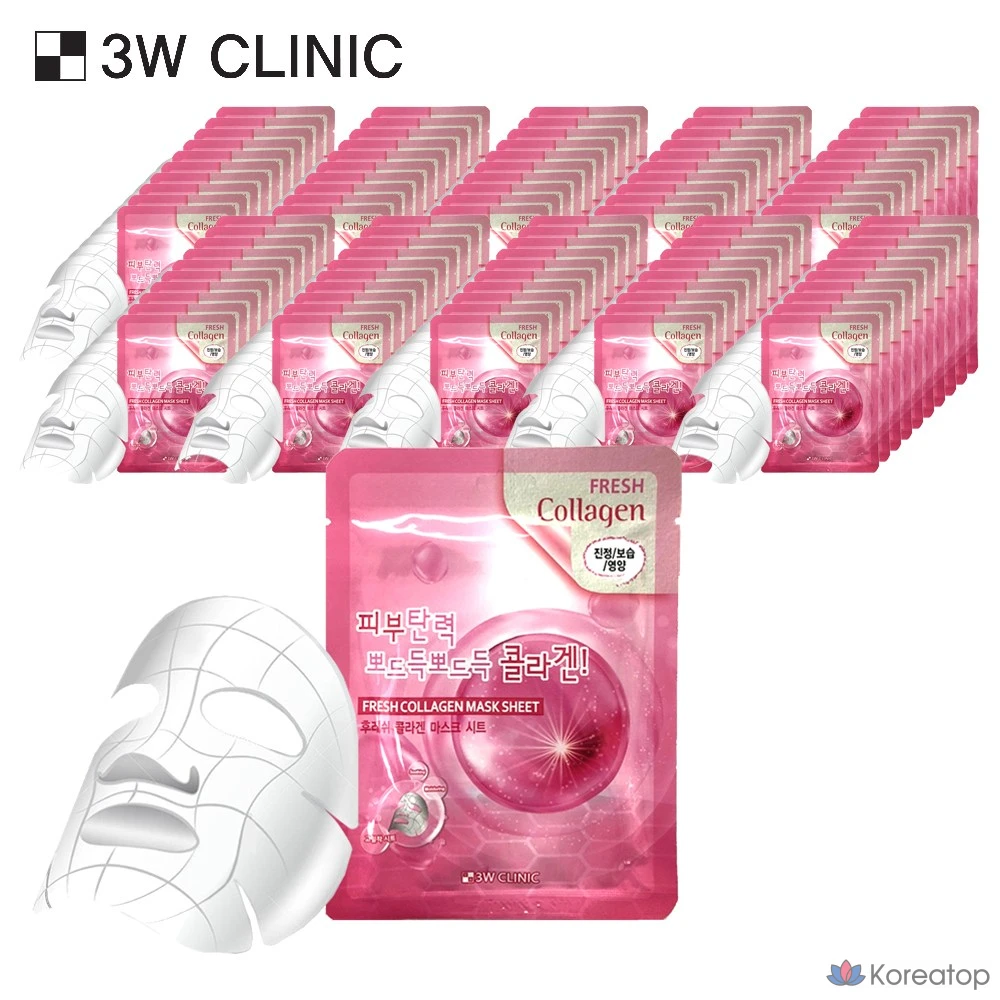 Тканевая маска для лица 3W Clinic Fresh Collagen Mask, 100 шт.