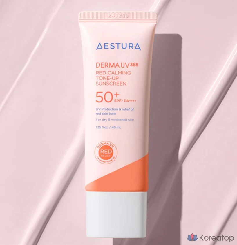 Солнцезащитный крем AESTURA Derma UV 365 Red Soothing Tone-Up, SPF50+ PA++++, 40 мл, 1 шт.