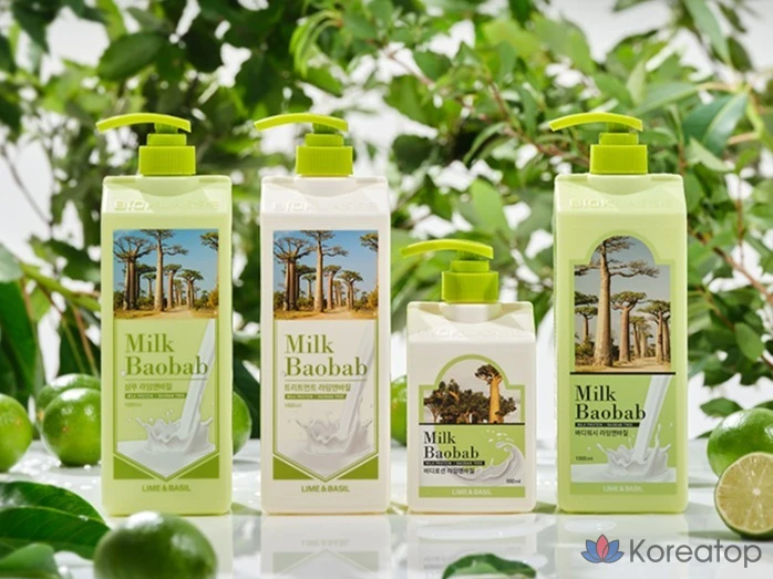 Гель для душа Milk Baobab Body Wash Lime & Basil, 1 л, 1 шт.