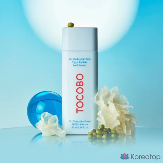 Солнцезащитный крем Tocobo Bio Watery Sun Cream 50 мл + Calming Sun Serum 10 мл SPF50+ PA++++, 1 шт.