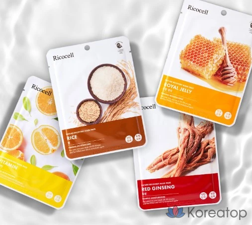 Тканевая маска для лица Ricocell Nature Recovery Mask Pack, набор №1, 200 шт.