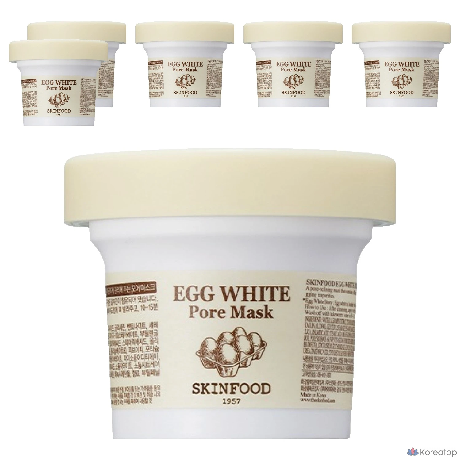 Тканевая маска для лица Skinfood Egg White Pore Mask, 6 шт.