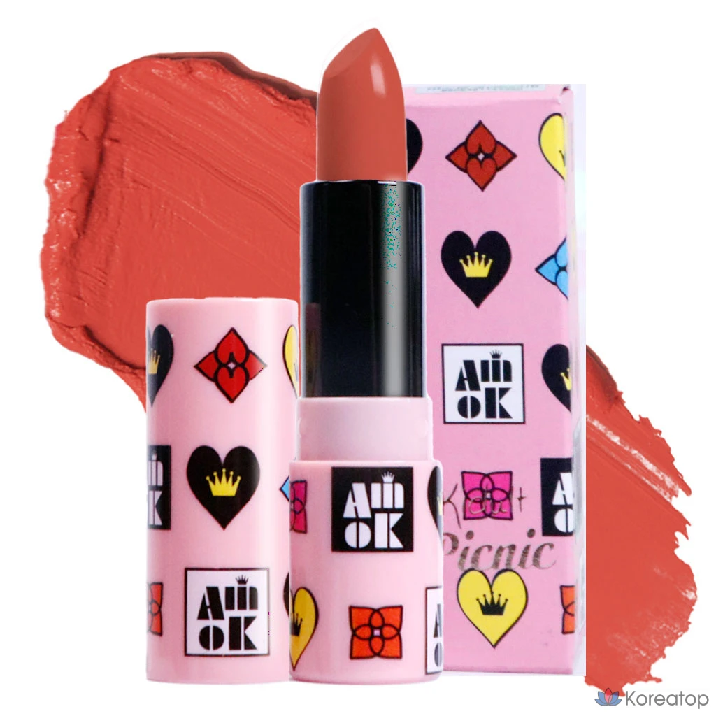 Губная помада YNM Amiok K-Turt Picnic Lipstick, оттенок S235 Modern Orange, 4 г, 1 шт.