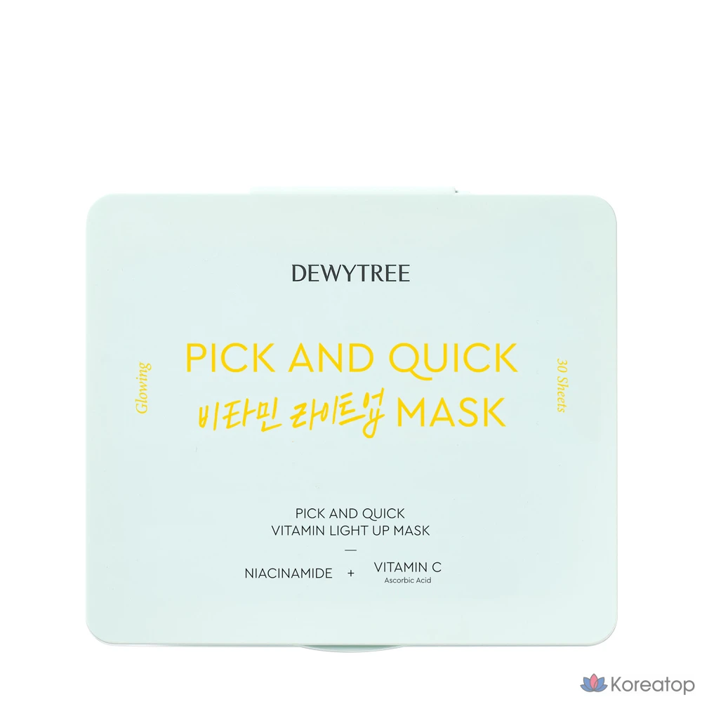 Тканевая маска для лица Dewytree Pick & Quick Vitamin Light Up Mask, 30 шт.