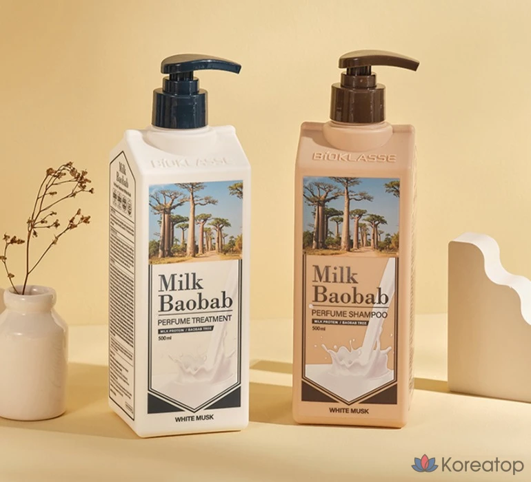 Шампунь Milk Baobab Perfume Shampoo + Кондиционер Treatment White Musk, 500 мл + 1000 мл, 1 шт.