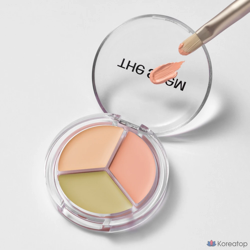 Консилер The Saem Cover Perfection Triple Pot Concealer Glow, оттенок 21N, 6 г, 1 шт., фото 4