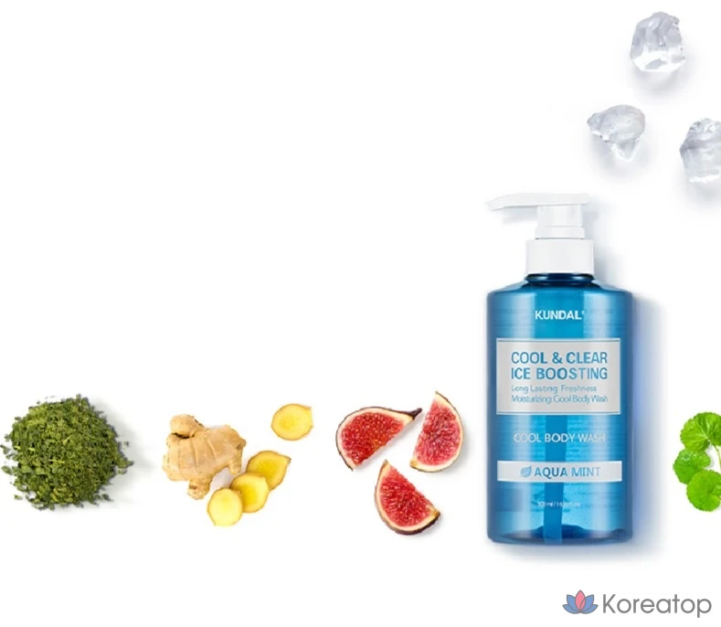 Гель для душа Kundal Cool &amp; Clear Ice Boosting Cool Body Wash Aqua Mint, 1.058 л, 1 шт.