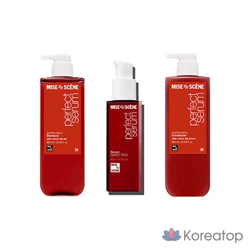 Шампунь Mise en Scene Perfect Super Rich Serum для интенсивно поврежденных волос, аромат Floral Musk, 900 мл, 1 шт., фото 7