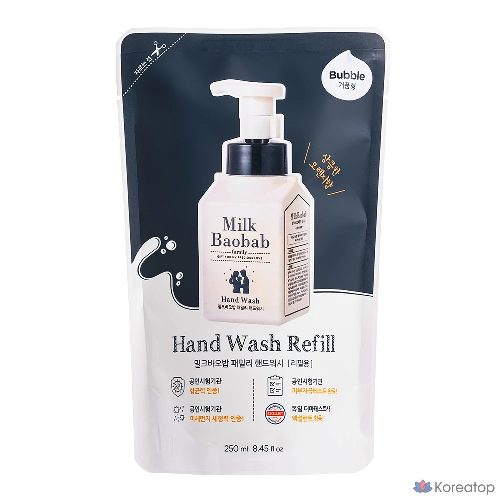 Жидкое мыло для рук Milk Baobab Family Hand Wash Refill, аромат Fresh Orange, 250 мл, 1 шт.