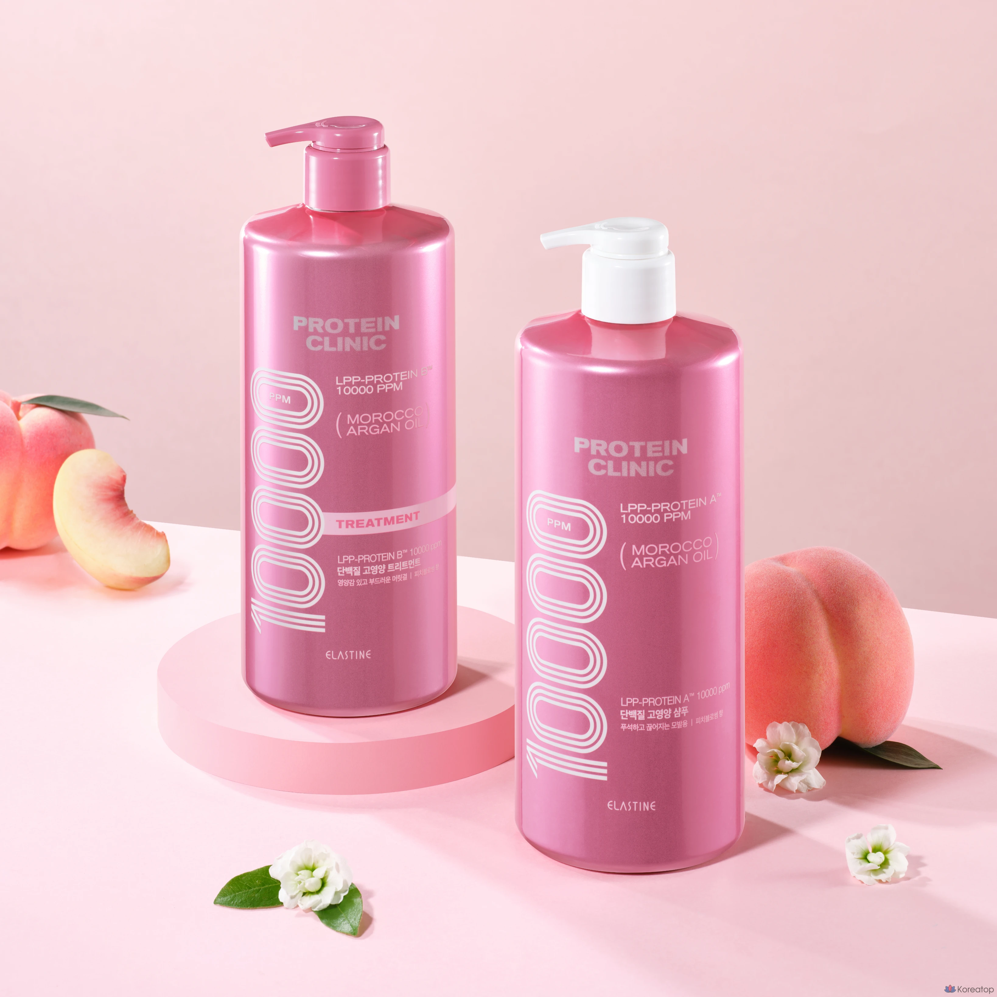 Кондиционер-уход Elastine Protein Clinic 10000 High Nutrition Protein Treatment, аромат Peach Blossom, 1 л, 1 шт.
