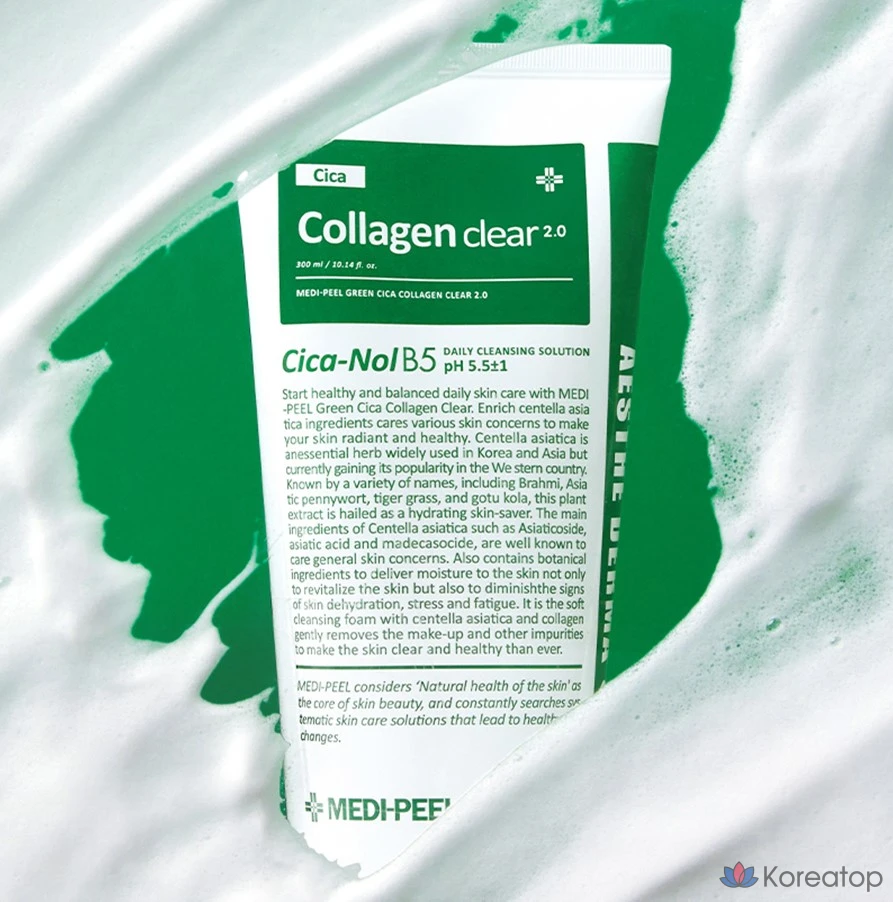 Очищающий гель Medi-Peel Green Cica Collagen Clear Gel Cleanser 2.0, 300 мл, 1 шт., фото 3
