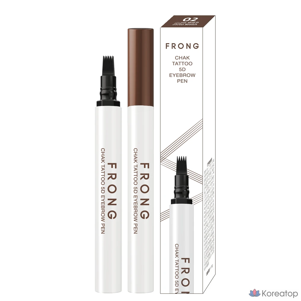 Карандаш для бровей Merythod Prong Tattoo 5D Eyebrow Pen, оттенок 02 Cocoa Brown, 1 шт.